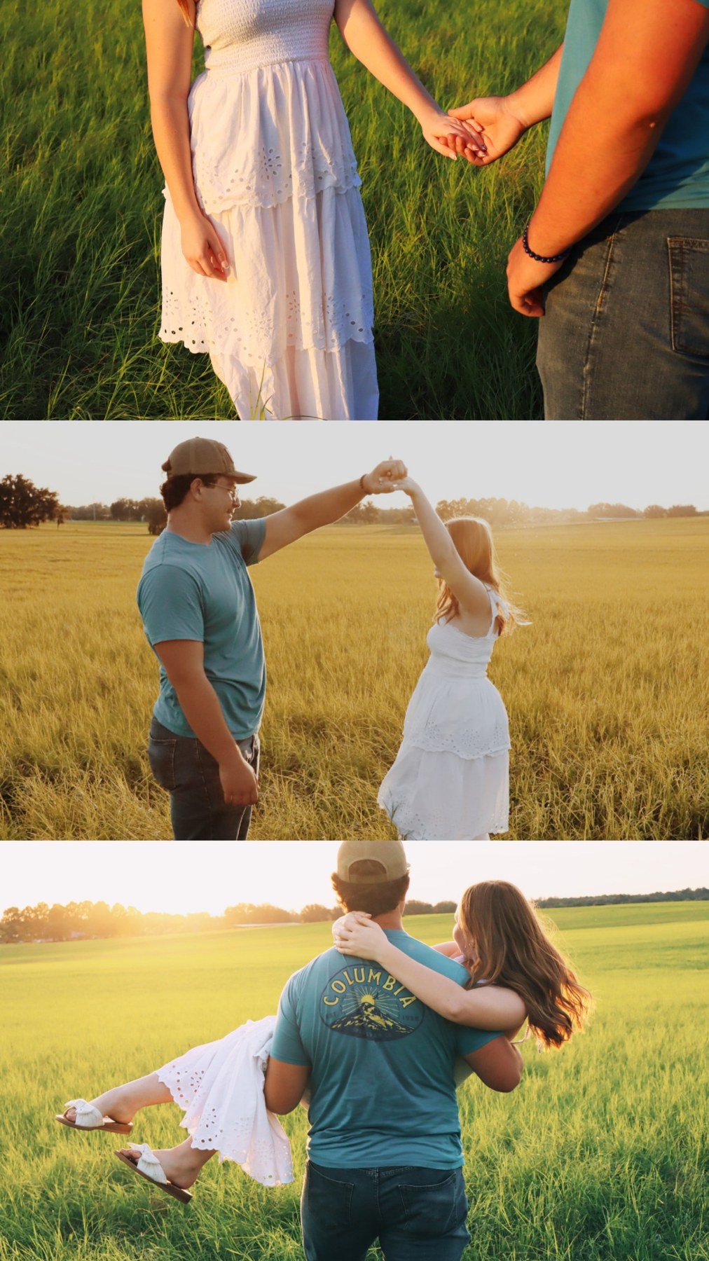 Golden hour couple photography collage