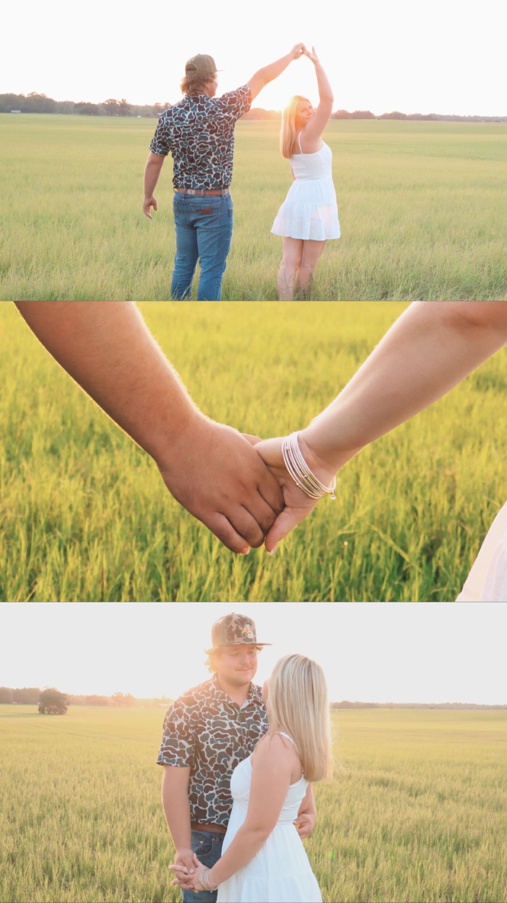 Couple dancing in a field